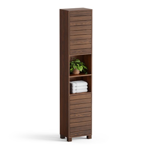 Tall bathroom cabinet dark - bathroom, cabinet,
