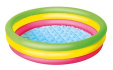 Paddling Swimming Pool  Inflatable Multicolour Summer Outdoor Kids Play 102x25cm