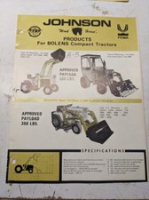 JOHNSON WORK HORSE LOADER MANUAL PARTS MODEL 10 TC BOLENS 1886 TRACTOR