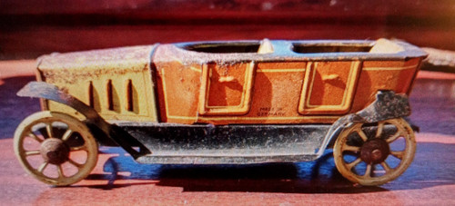 Antique tinplate old car made - tinplate,