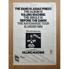 JUDAS PRIEST KILLING MACHINE (B) POSTER SIZED original music press advert from 1