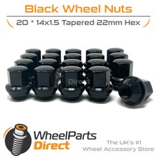 Wheel Nuts (20) Black for Jeep