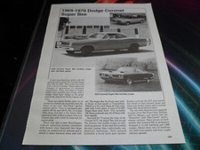 Original 1969-1970 Dodge Coronet Super Bee & 1969 Charger R/T write-up