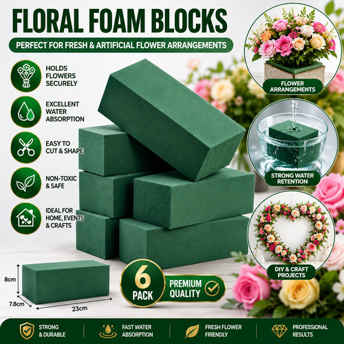 Premium wet florist foam - 6x,