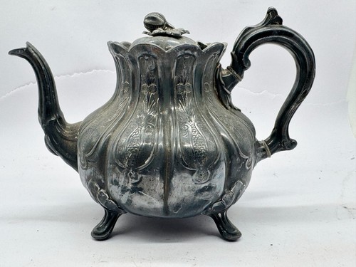 Antique silver plated teapot - antique,