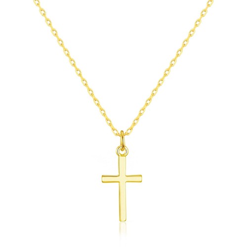 18k gold plated cross necklace - plated,