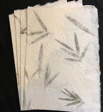 Handmade Mulberry Paper A4, A5 sheets art craft decoupage bamboo leaves.