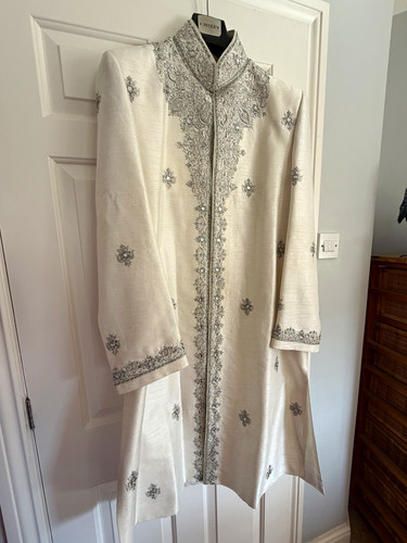 Men ivory embroidered silk - men’s,