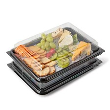 $ 25x Mini Plastic Sandwich Platters With Lids-Ideal for Party Food, Cake Buffet