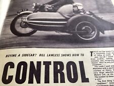 SIDECAR CONTROL  A SIDECAR COMBINATION OUTFIT PERIOD 1964 MOTORCYCLE ARTICLE.
