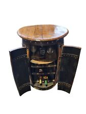 ALL IN ONE - Whisky Barrel Bar table cabinet with wine rack & Shelf Patio / Pub