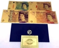 Job Lot Bits/Bobs Curios/Collectable Full Set Of Gold Foil Banknotes 