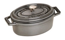 Staub 11cm Oval Cast Iron Cocotte Graphite Grey Casserole Pot Induction 1101118