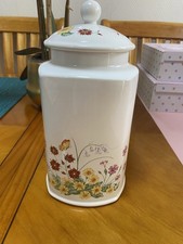 White Floral Ceramic Jar with