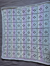 💜  HANDMADE CROCHET BABY BLANKET VARIED COLOURS Call the Midwife NEUTRAL