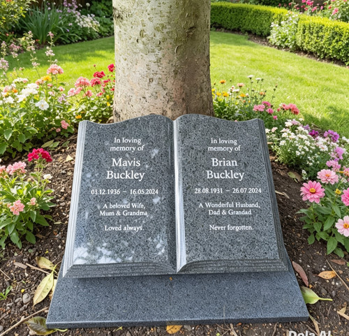 Personalised granite open book - personalised,