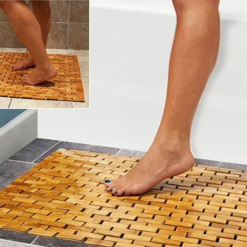 Bamboo bath mat shower duck - bath,
