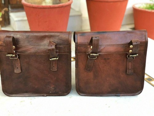 Leather motorcycle saddle bag - motorcycle,