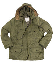 N3B Parka Olive US Military Style Long Hooded Cold Weather Polar Jacket  Coat