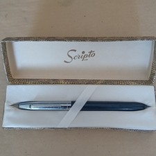 Vintage Scripto lever fill Fountain Pen gold coloured Nib Boxed