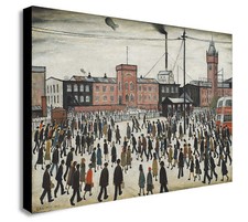 Going To Work by L.S. Lowry - Canvas Wall Art Framed - Various Sizes