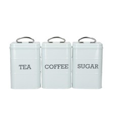 KITCHEN CRAFT LIVING NOSTALGIA TEA, COFFEE & SUGAR CANISTERS  BLUE LNTCSSETBLU