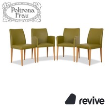 4-Piece Poltrona Frau Leather Chair Green