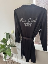 Personalised satin bride robe