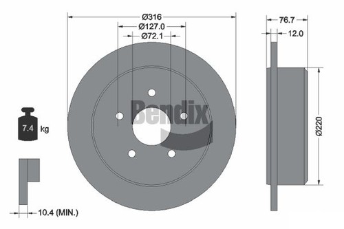 Pcs bendix braking - bendix, bds1793
