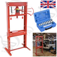 Workshop 20-Ton Hydraulic Shop Press Machine + 10Pcs Wheel Bearing Bush Seal Set