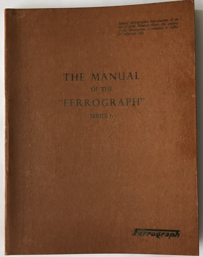 The manual - ferrograph,
