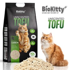 Tofu Clumping Cat Litter 10L Unscented Ultra Absorbent odour Flushable Dust-Free