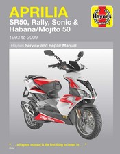 Aprilia SR50, Rally, Sonic & Habana/Mojito Scooters (1993-2009) Haynes Repair