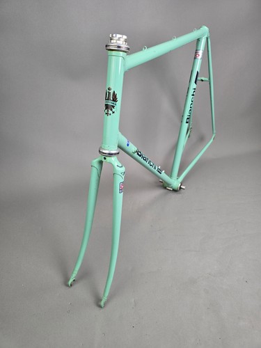 Frame set bianchi celeste 80s - set,
