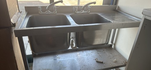 Stainless steel double bowl - stainless,