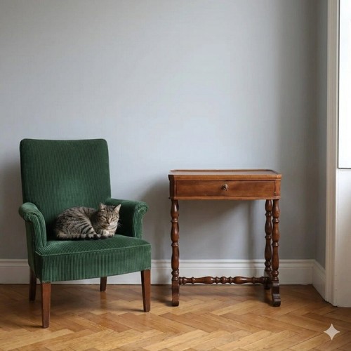 Antique sewing table walnut - antique,