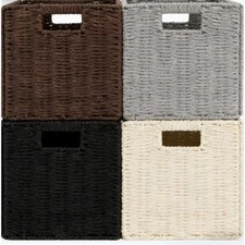 Foldable Faux Wicker Storage