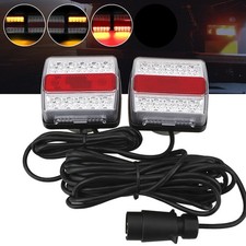 2x Magnetic LED Rear Tail Lights Board Trailer Towing Light 5 Functions E-Mark