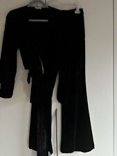 Ladies Black Trouser Suit. Silk Velour. Designer. Brand New. Size M. RRP £499