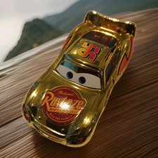 Disney Pixar Cars Gold Lightning McQueen 1:55 Diecast NEW Loose Unbranded 