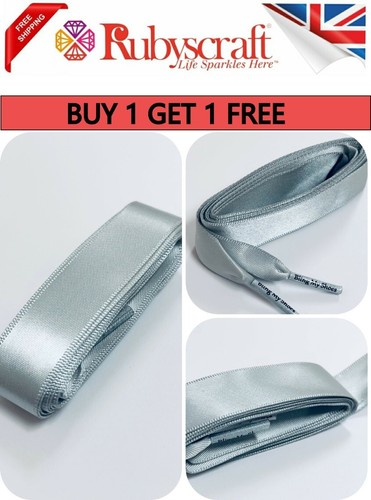 Grey satin smooth shoelace - smooth,