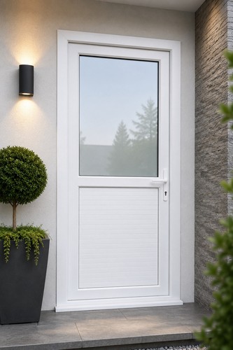 Upvc single door half - door, glazed