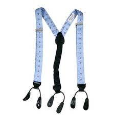 ERCOLE'S Bespoke Suspenders Blue Floral Pattern Custom Made