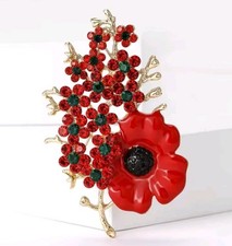 Red Enamel Remembrance Flower