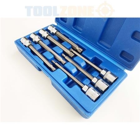7pc extra long - spline, socket