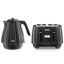 Delonghi Ballerina 1.7 L Electric Jug Kettle And 4 Slice Toaster Set Black