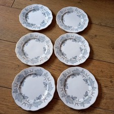 VINTAGE SET OF SIX ROYAL ALBERT 'SILVER MAPLE' TEA PLATES