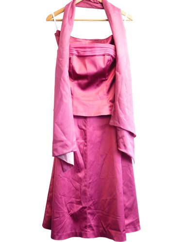 Coast satin dress and scarf - and,