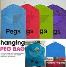 Hanging Fabric Peg Bag Clothes