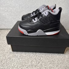 Air Jordan 4 Bred, Black Red TD Toddler, UK 8.5, US 9, New! Sold Out! ✅🔥